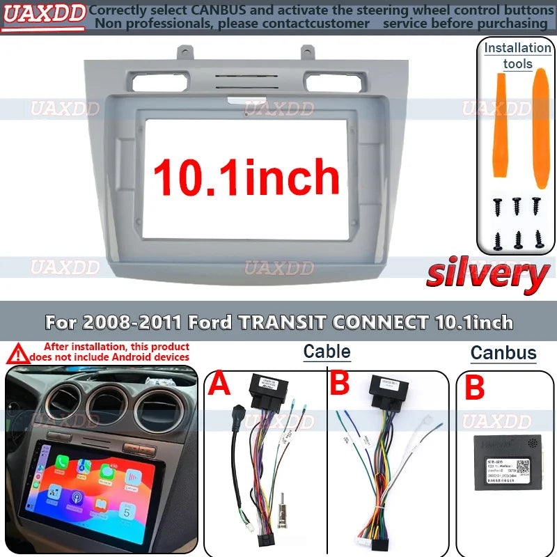 Cadre Fascia Radio 2Din voiture avec ecran 10.1inch For ford TRANSIT CONNECT 2008-2011 gar