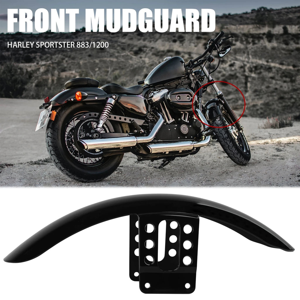 Motorcycle ABS Plastic Front Fender Mudguard Cover For Harley Sportster Iron 883 XL883 XL1200 48 - Automotive LED Light