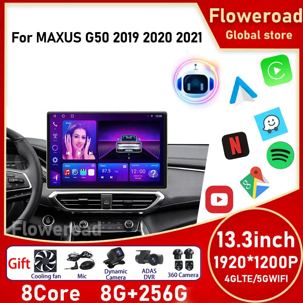 13.3 Inch Android 15 For MAXUS G50 2019 2020 2021 2K QLED Car Radio Multimedia Video Playe | AUTOKITSHOP
