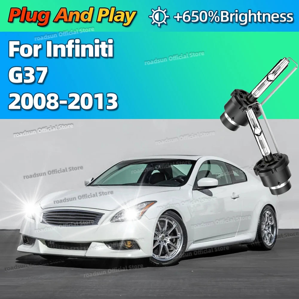 Xenon 35W 6000K White Car HID Headlight Replace D2S Light Bulbs For Infiniti G37 2008 2009