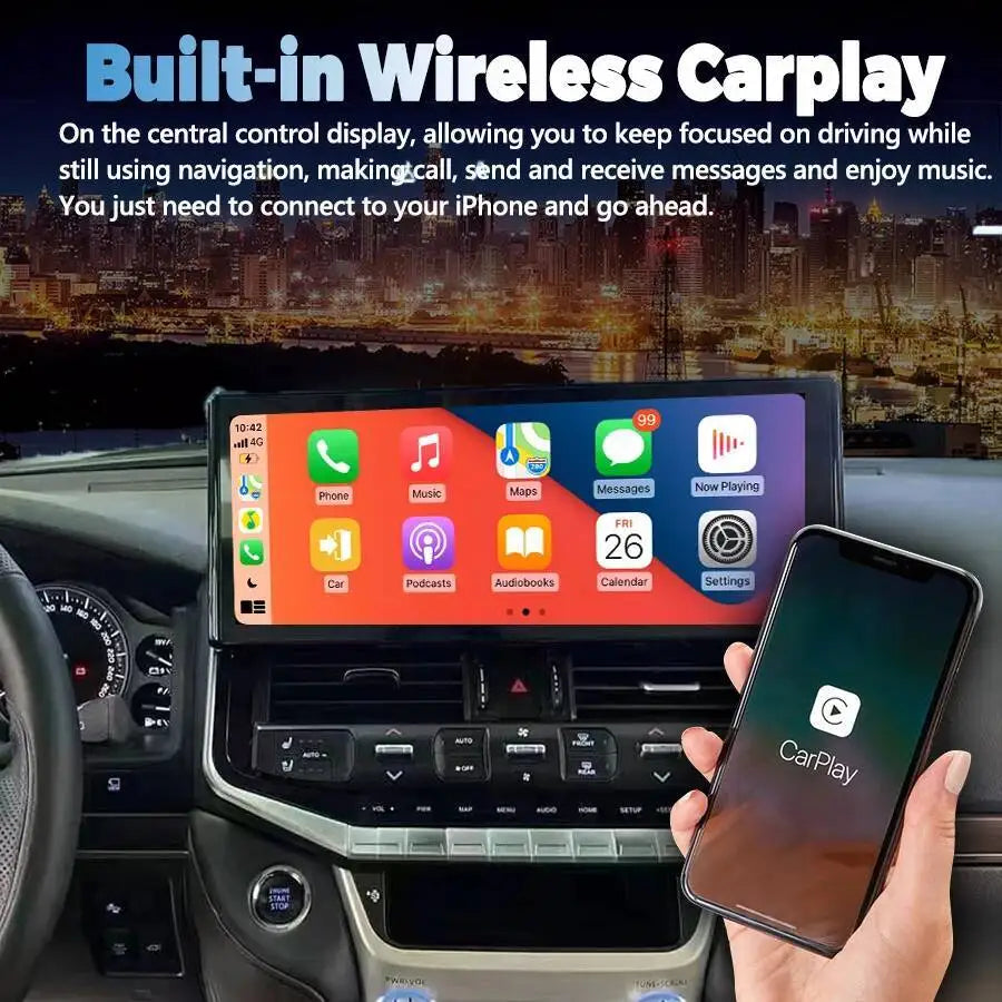 12.3inch Android Car Stereo Multimedia Player For Toyota Land Cruiser 300 LC300 2023 2024