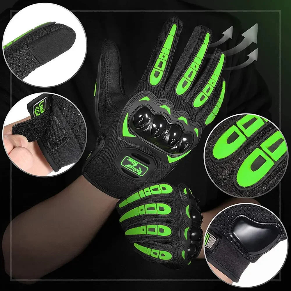 Motorcycle Gloves Guante Waterproof Touch Screen Full Finger Gloves Protective Anti-fall Guantes - Automotive LED Light