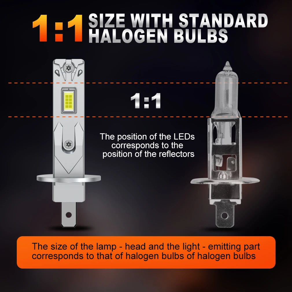 S&D H1 LED Headlight Car Bulb 40000LM 110W H3 High Power Auto Fog Lamp 5500K 12V High Beam