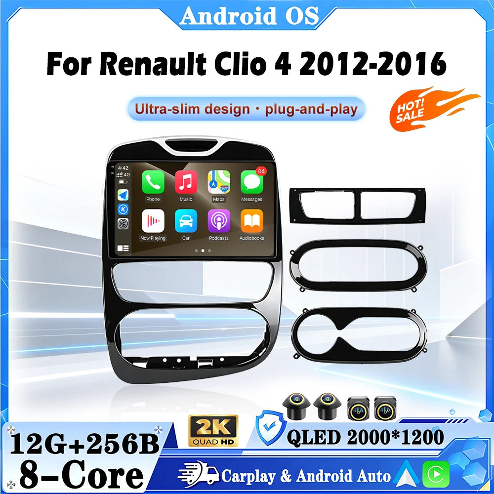 Android 16 Auto For Renault Clio 4 2012-2016 Car Radio Multimedia Video Player GPS Navigat