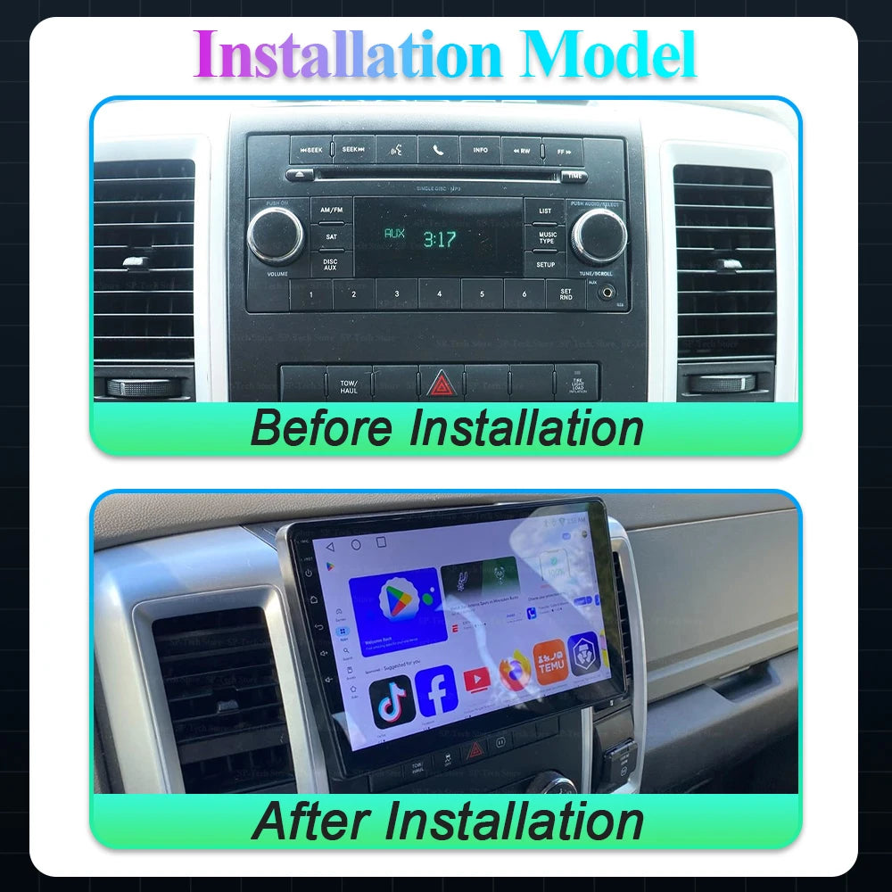 Android 16 For Dodge Ram 1500 2008-2012 Carplay Car Radio Multimedia Navigation Gps Autora | AUTOKITSHOP