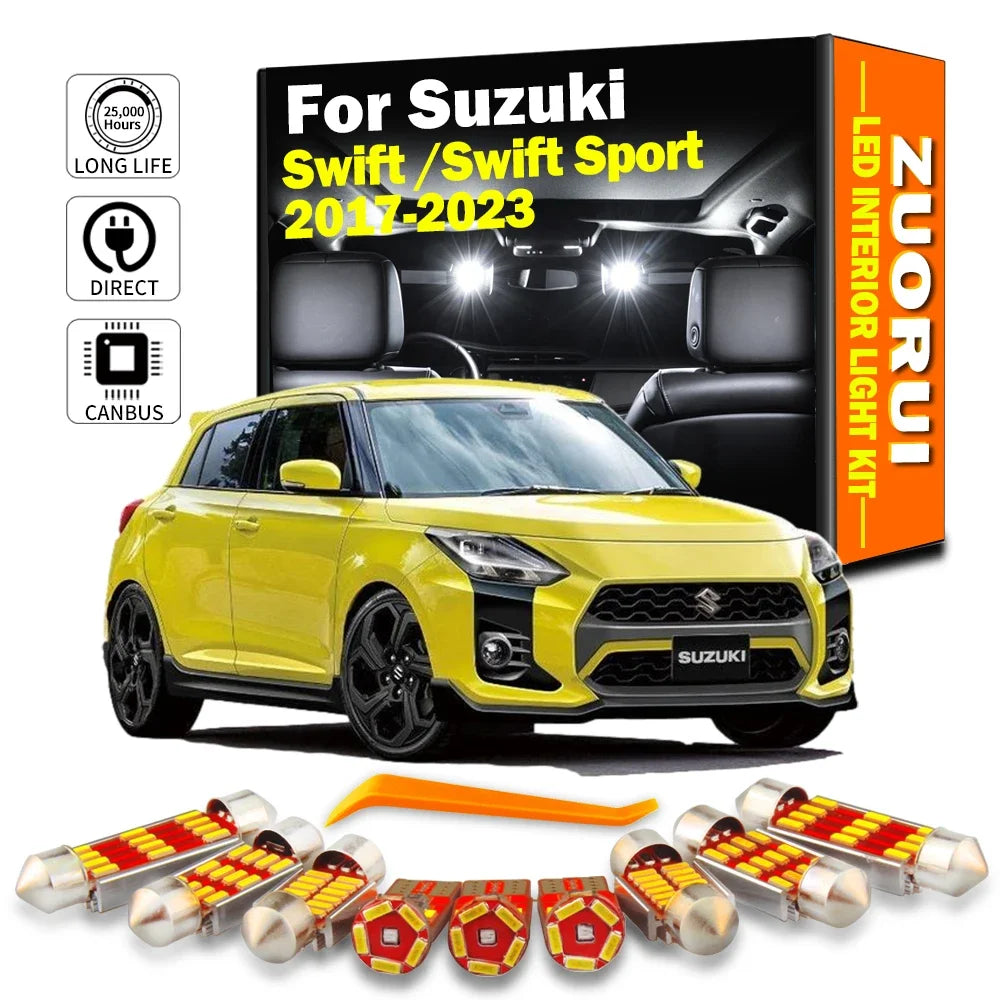 9-Piece LED Interior Light Kit for Suzuki Swift For Swift Sport - Canbus Error-Free Bulbs | AUTOKITSHOP