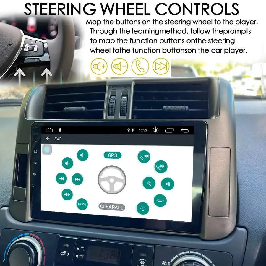 360 Camera Carplay Android 15 Car Multimedia Player For Toyota land cruiser prado 150 2010