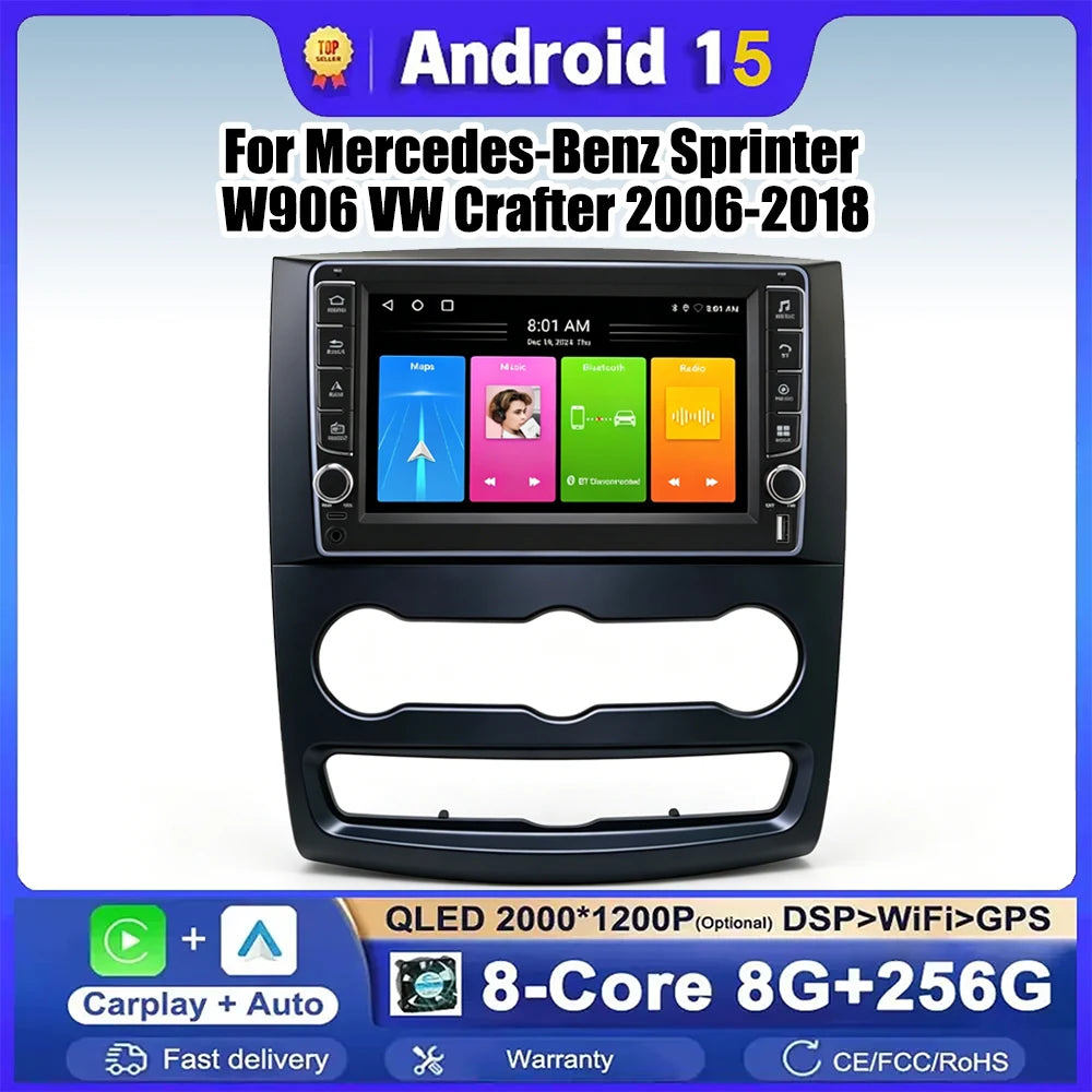 Android 15 For Mercedes-Benz Sprinter W906 VW Crafter 2006-2018 Car Radio Multimedia Playe | AUTOKITSHOP