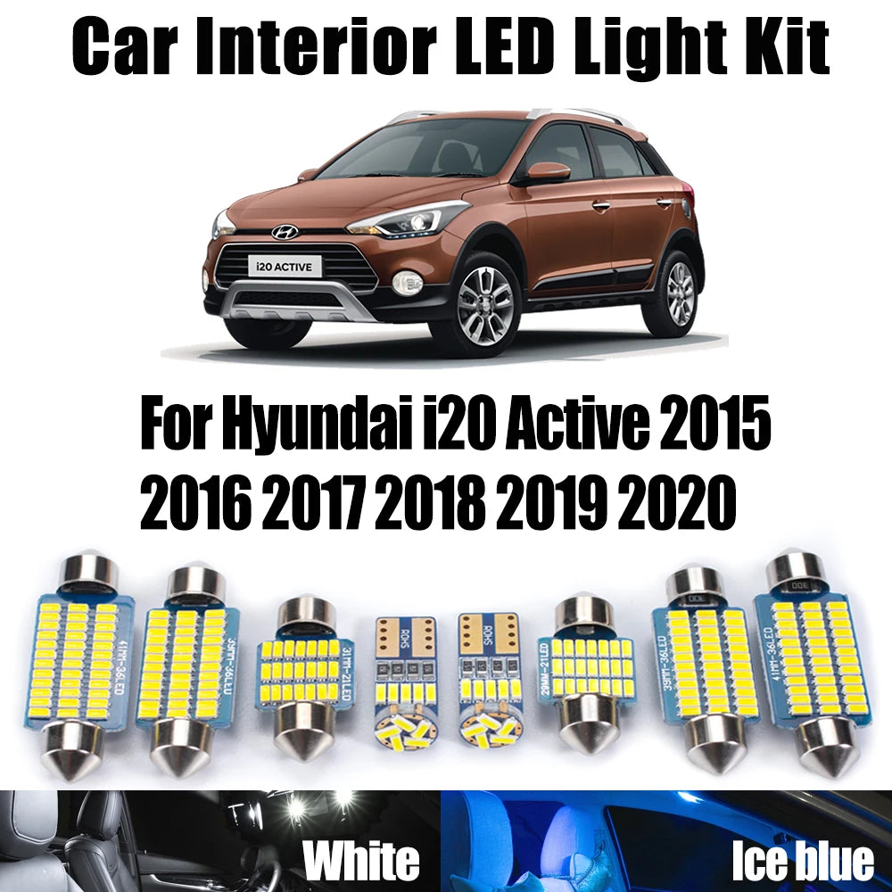 11-Piece LED Interior Light Kit for Hyundai - Canbus Error-Free Interior Bulbs