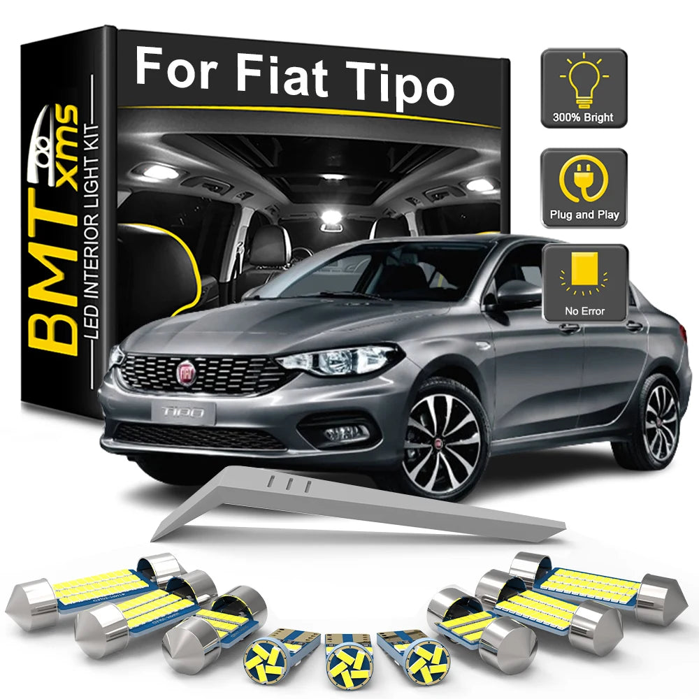 LED Interior Light Kit for Fiat TIPO 356 4door Hatchback Saloon Estate 2015-2018 - Canbus Dome Map Door Trunk Bulbs |...