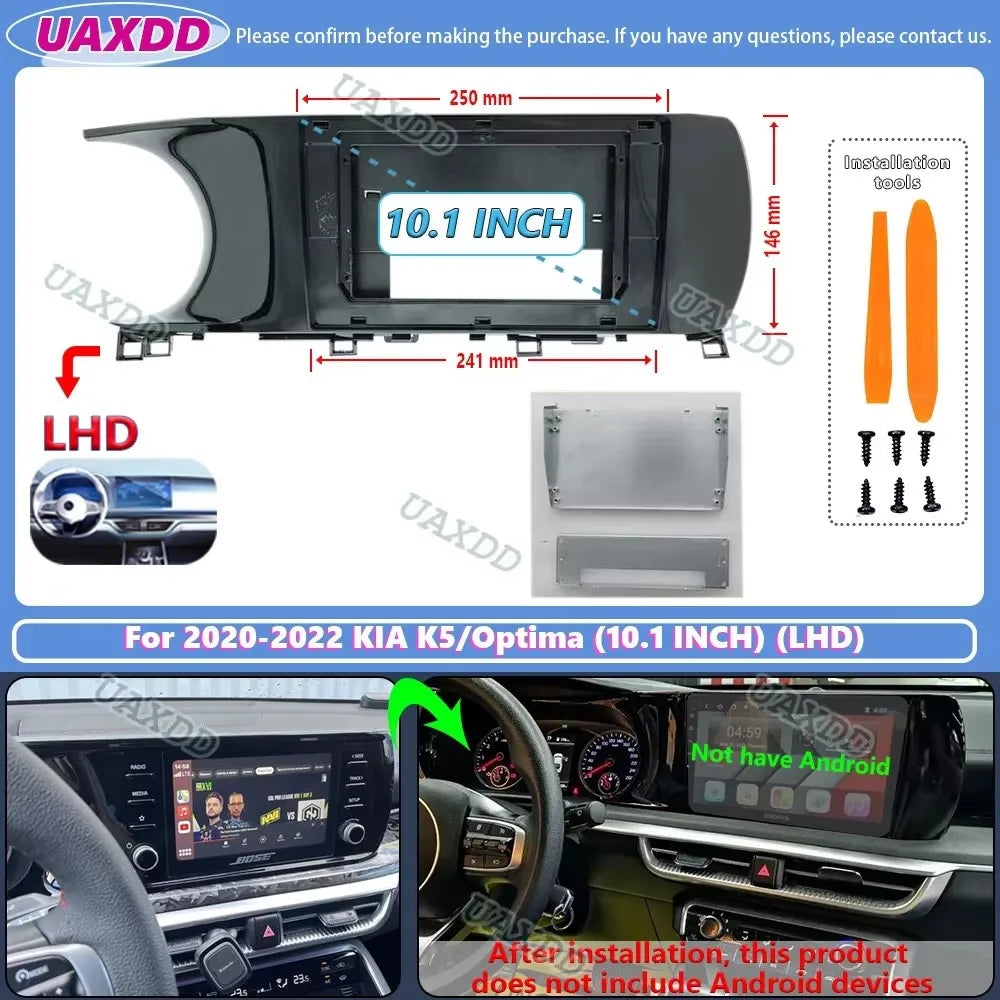 For 2020-2022 Kia K5 Optima 10.1INCH 2 Din Car Android frame panel fascia cable video harn