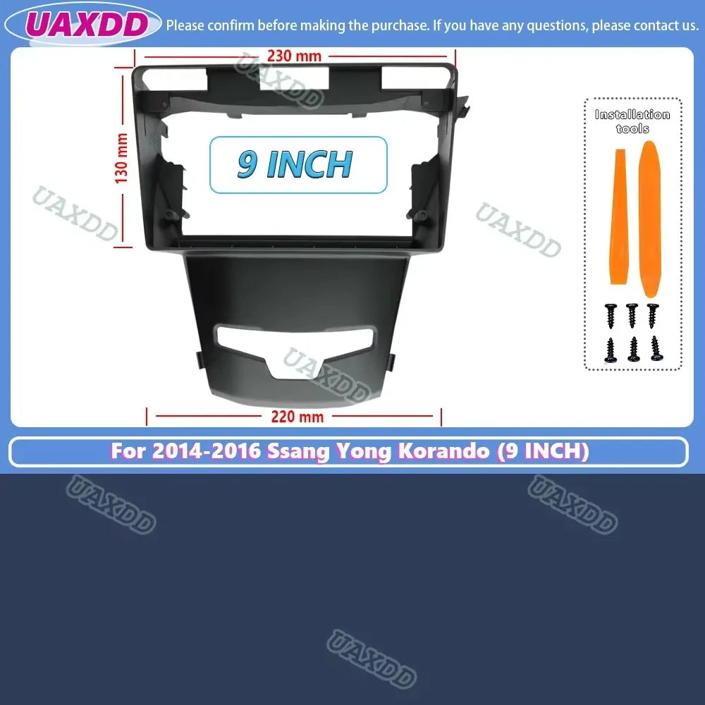 9 Inch Car Frame Adapter CD Kits Fascia Panel For Ssang yong Korando 2014-2016 Android Rad
