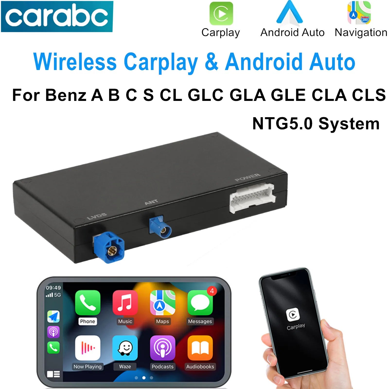 CARABC For Mercedes Benz NTG 5.0 System A B C CL S CLA CLS CLASS GLA GLS GLC GLE Wireless