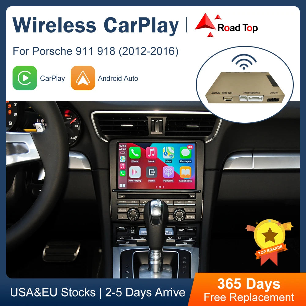 Road Top Wireless CarPlay for Porsche 911/918 PCM 3.1 System 2012-2015 with Android Auto M | AUTOKITSHOP