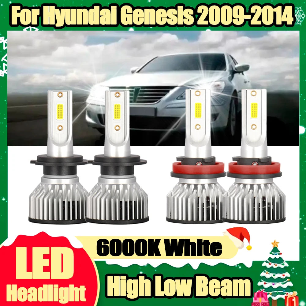 Car LED Headlight Bulbs H11 H7 Canbus No error 6000K Super White Turbo HeadLamp Plug and P
