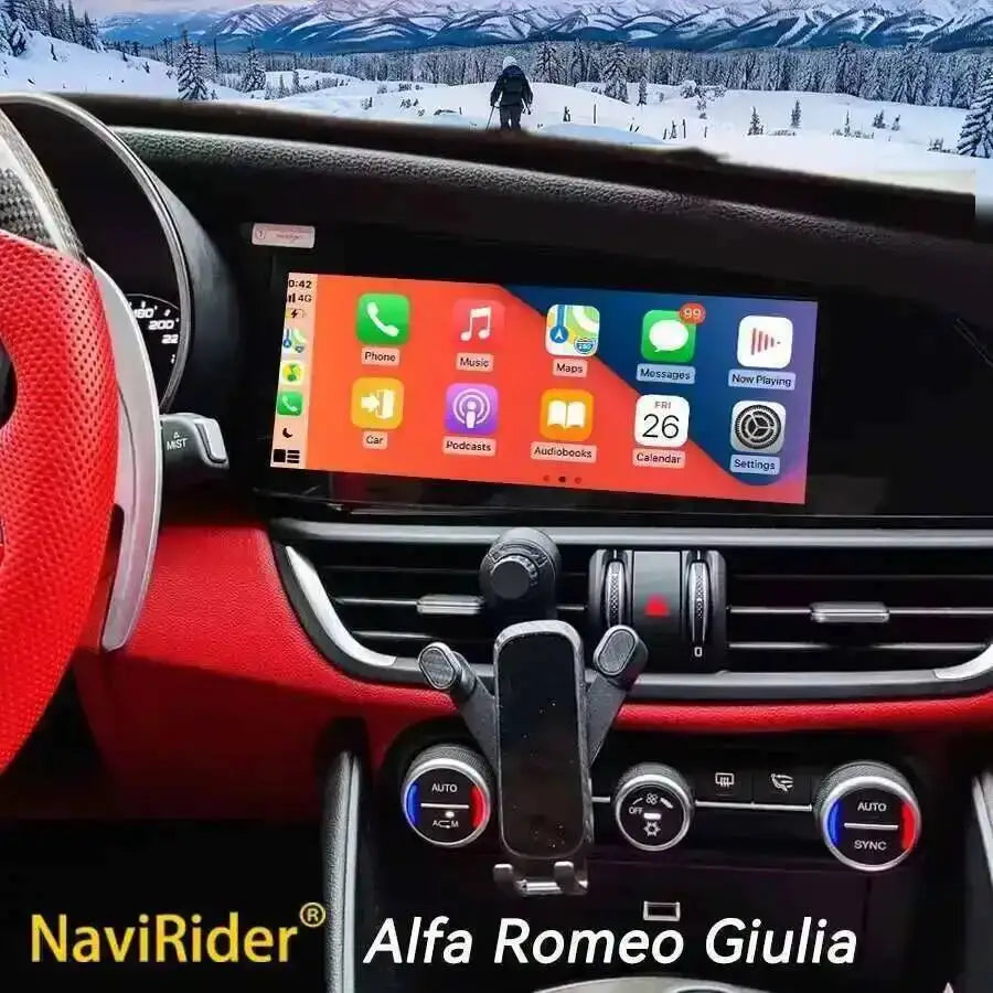10.25" For Alfa Romeo Giulia 2016-2020 Carplay Android 15 Screen Car Multimedia Video Play