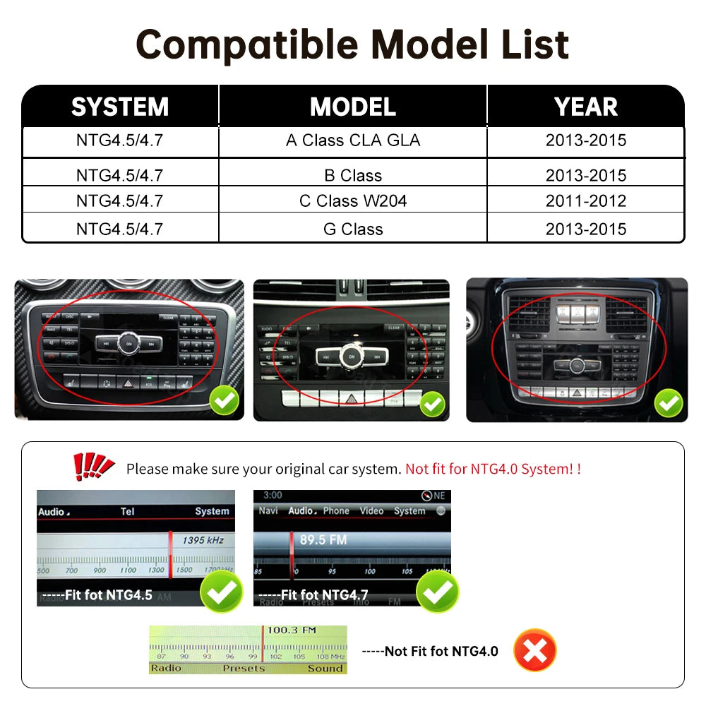 12.3'' Wireless CarPlay Android Auto Multimedia Screen For Mercedes Benz GLA CLA GLC A B C | AUTOKITSHOP
