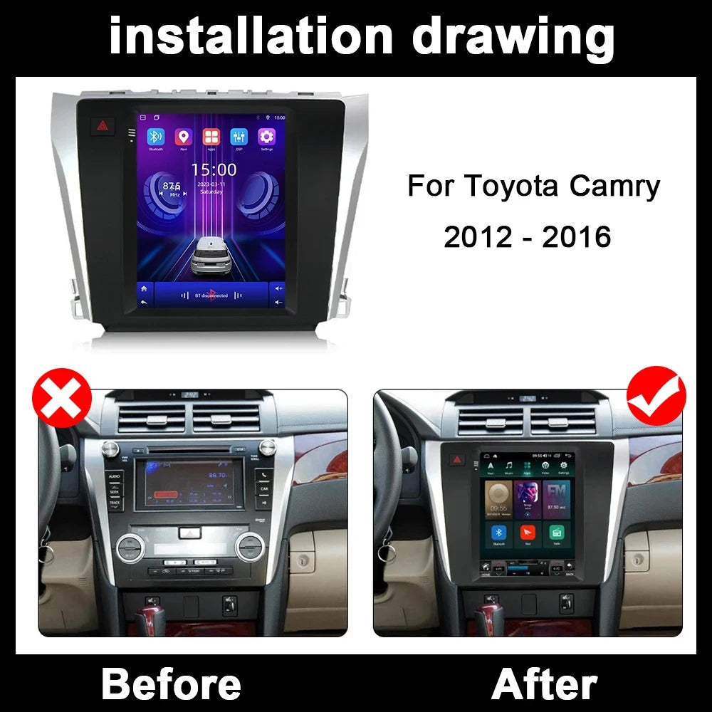 Android 16 Auto For Toyota Camry 2012 - 2016 Car Radio Multimedia Player GPS Navigation To