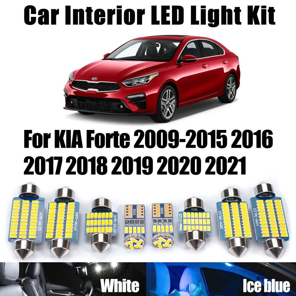 LED Interior Light Kit for KIA Forte 2009- 2017 - Canbus Dome Map Door Trunk Bulbs | AUTOKITSHOP