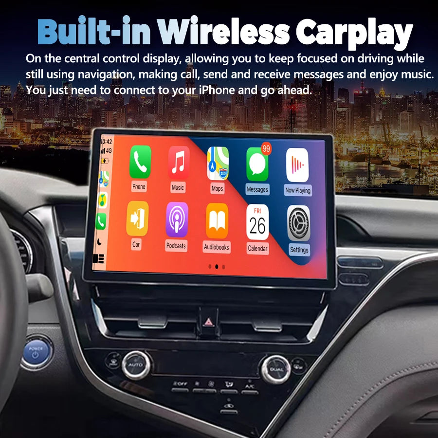 12GB 256GB 13.3inch Android Car Multimedia Player For Totoya Camry 2021 2022 Hybrid JBL St