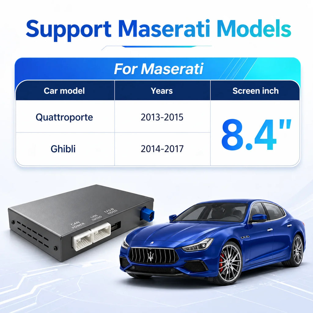 Wireless CarPlay Android Auto Retrofit Kit Decoder Box for Maserati Quattroporte Ghibli, C | AUTOKITSHOP