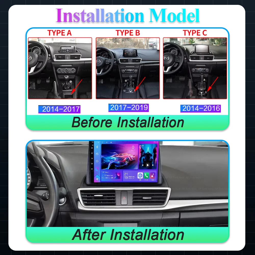 Android 16 Wifi Car Radio For Mazda 3 Axela 2014 - 2019 Mazda Cx-4 Cx4 2016 -2018 Head Uni | AUTOKITSHOP