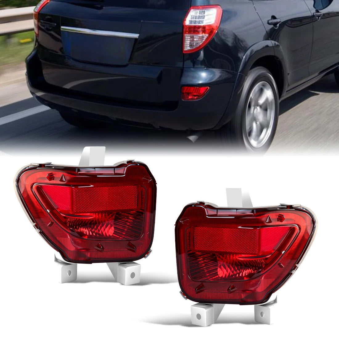Rear Bumper Reflector Lights NO BULB For Toyota RAV4 2005-2012 Tail Parking Brake Light Wa | AUTOKITSHOP