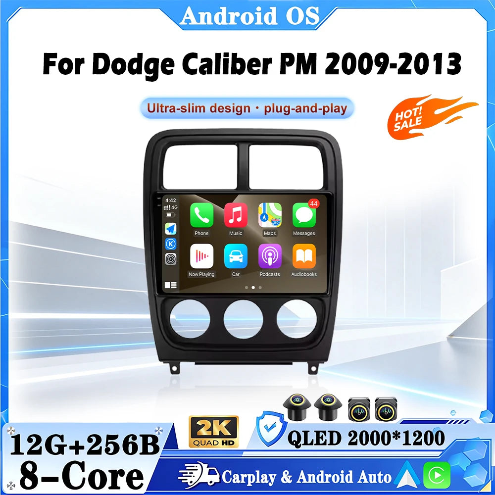 Android Auto Carplay Car Radio For Dodge Caliber PM 2009-2013 4G Multimedia Video Player N