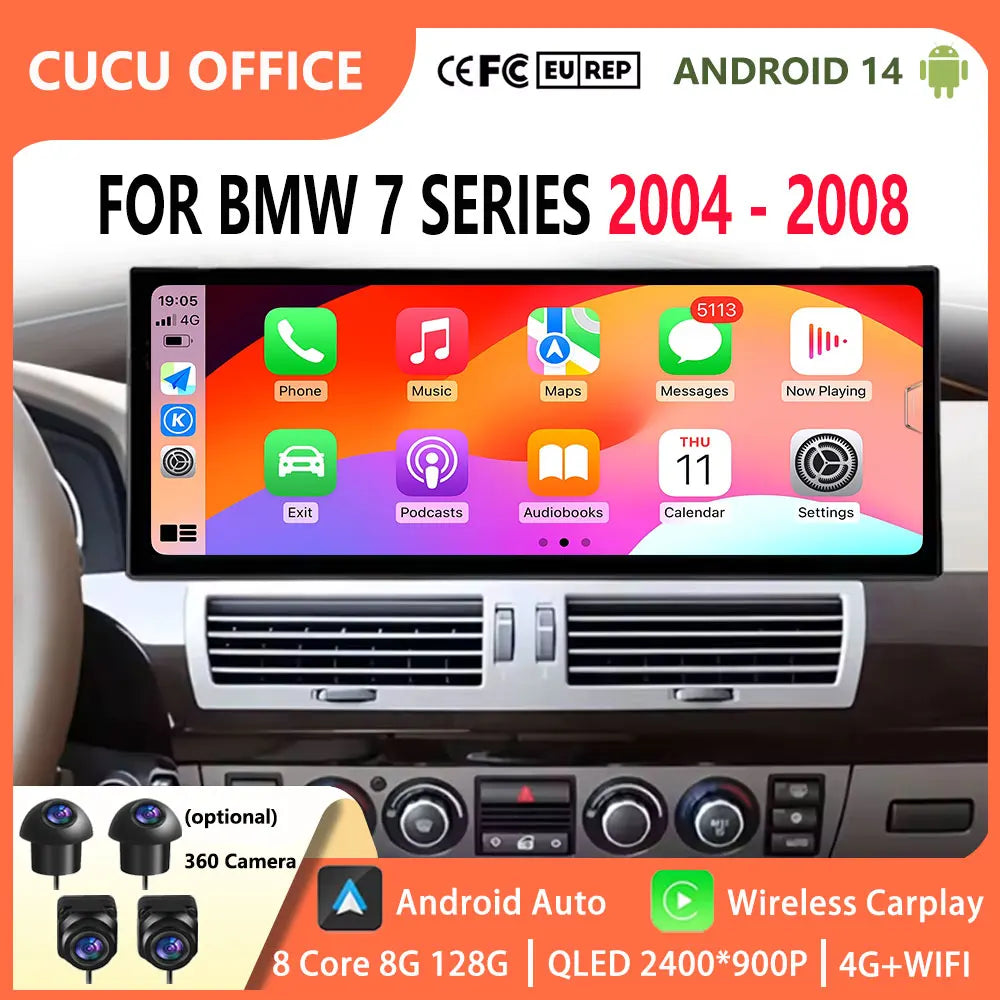 Touch Screen For BMW 7 SERIES E65 E66 2004-2008 CCC Android 15 Car Stereo Compatible 4G Wi | AUTOKITSHOP