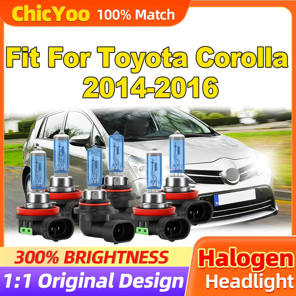 Fit For Toyota Corolla 2014 2015 2016 300W Halogen Headlight Bulbs 36000LM Turbo Auto Lamp