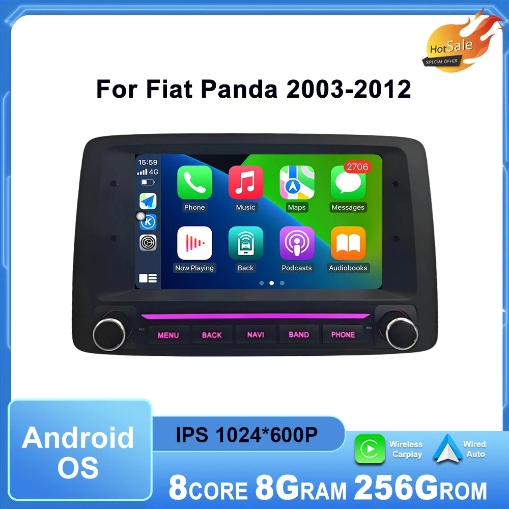 Android OS Intelligent System for Fiat Panda 2003-2012 Car Radio Multimedia Touch display
