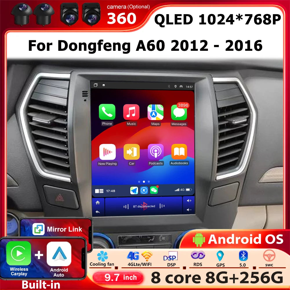 Car Radio Multimedia Video Player GPS Navigation Tools For Dongfeng A60 2012 - 2016 Androi