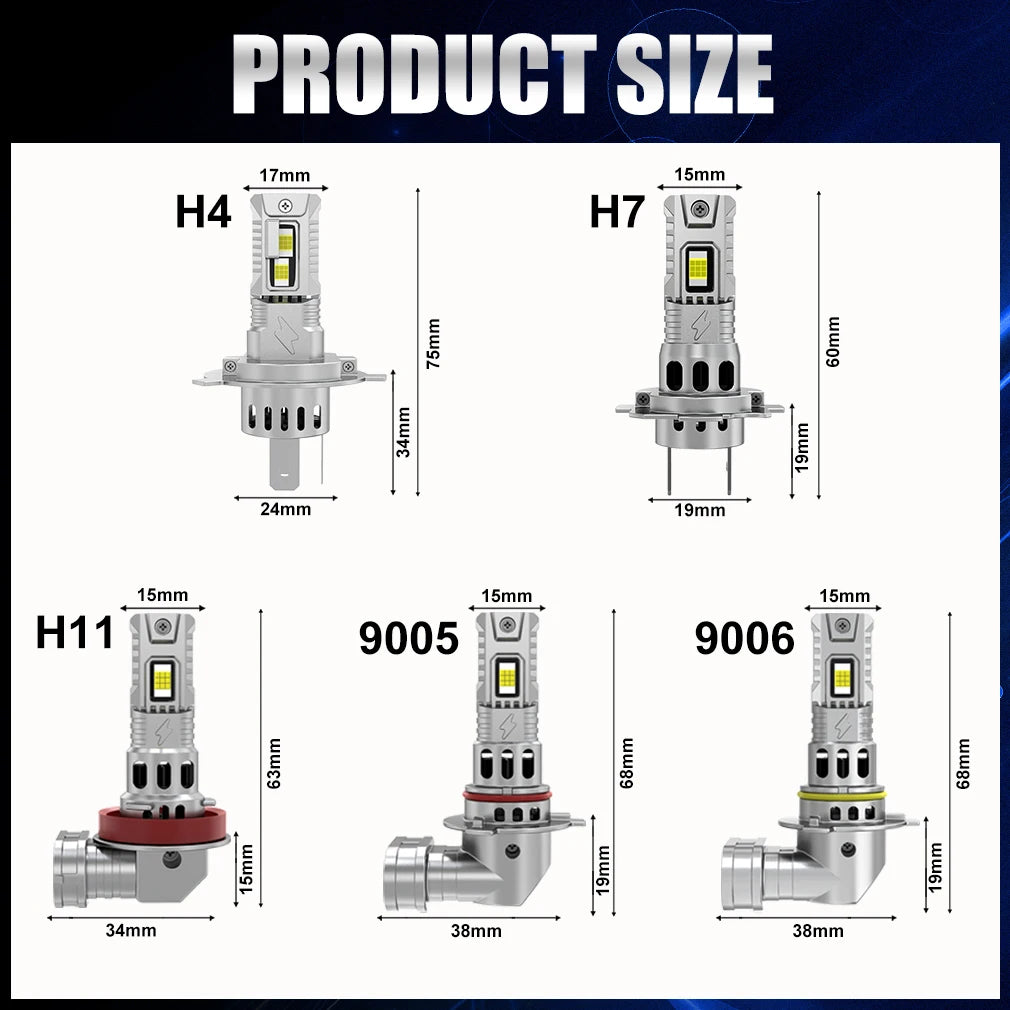 TOAUTO H4 LED Light 100W 20000LM 9005 9006 H11 H7 LED Headlight Canbus 36 CSP Car High Close Lamps Auto With Fan Turbo Lights