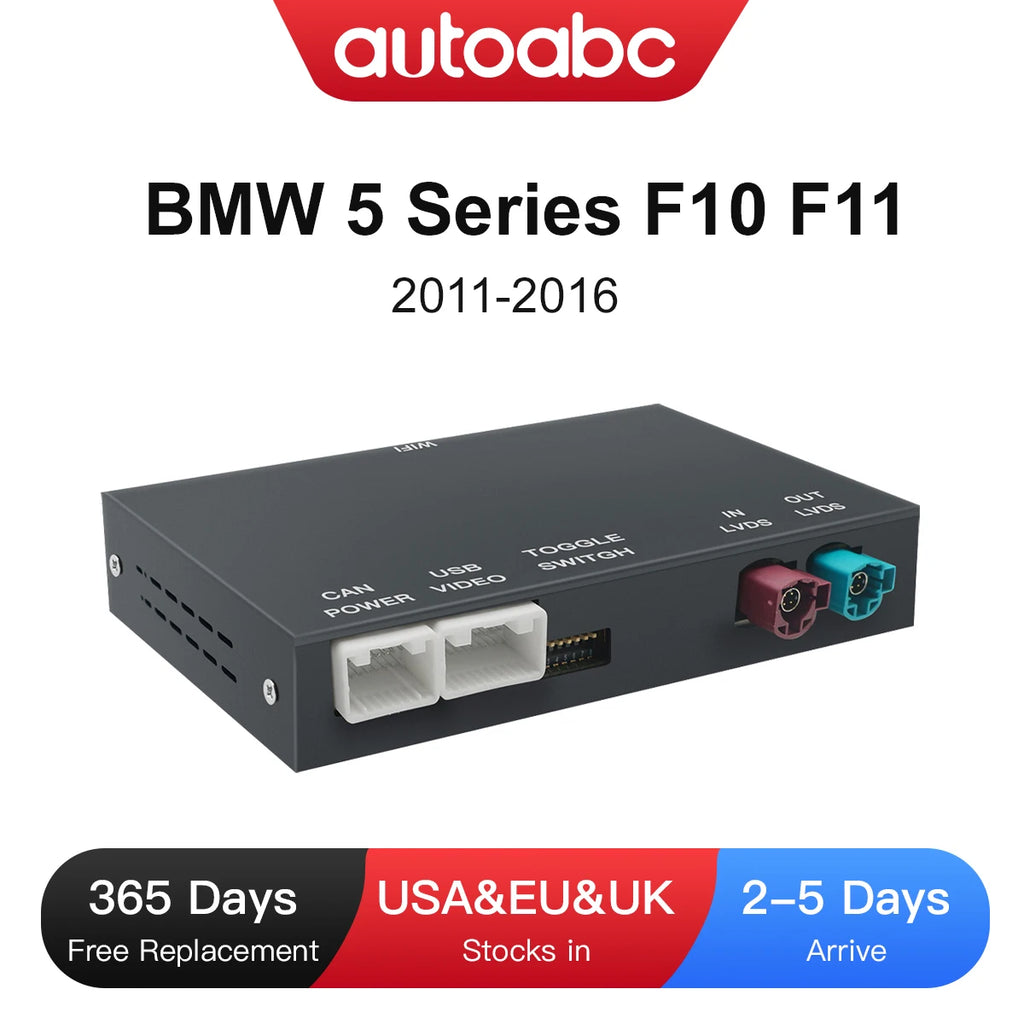 AUTOABC 2025 New Wireless CarPlay Decoder For BMW NBT CIC System 5 Series F10 F11 2012-201