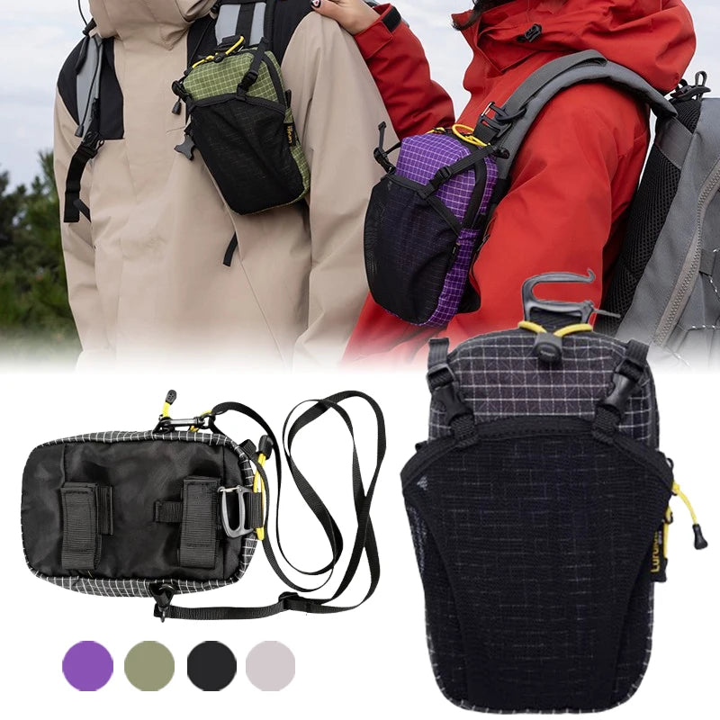 Water Bottle Holder Phone Pocket Outdoor Waterproof Adjustable Strap Nylon Backpack Shoulder Pou - Automotive LED Light