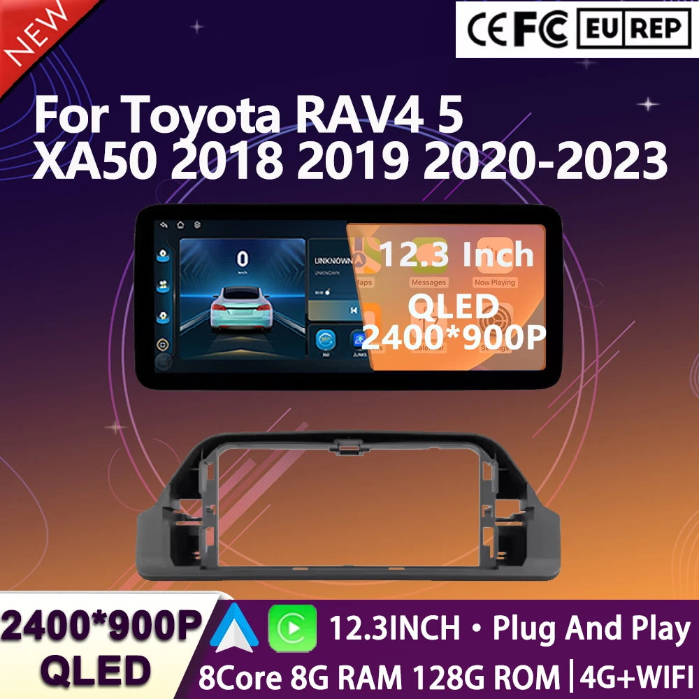 12.3" For Toyota RAV4 5 XA50 2018 2019 2020-2023 Android Auto Carplay Car Radio Multimedia | AUTOKITSHOP