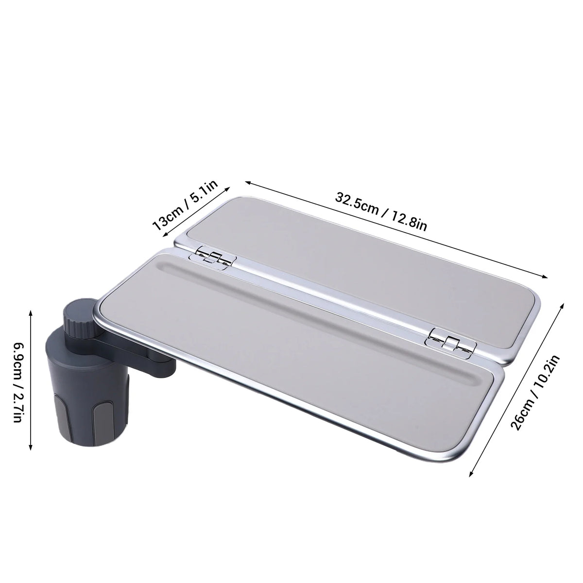 Car Tray Car Desk for Laptop Car Food Tray Foldable Aluminum Alloy Cup Holder 360° Rotating Car  - Automotive LED Light