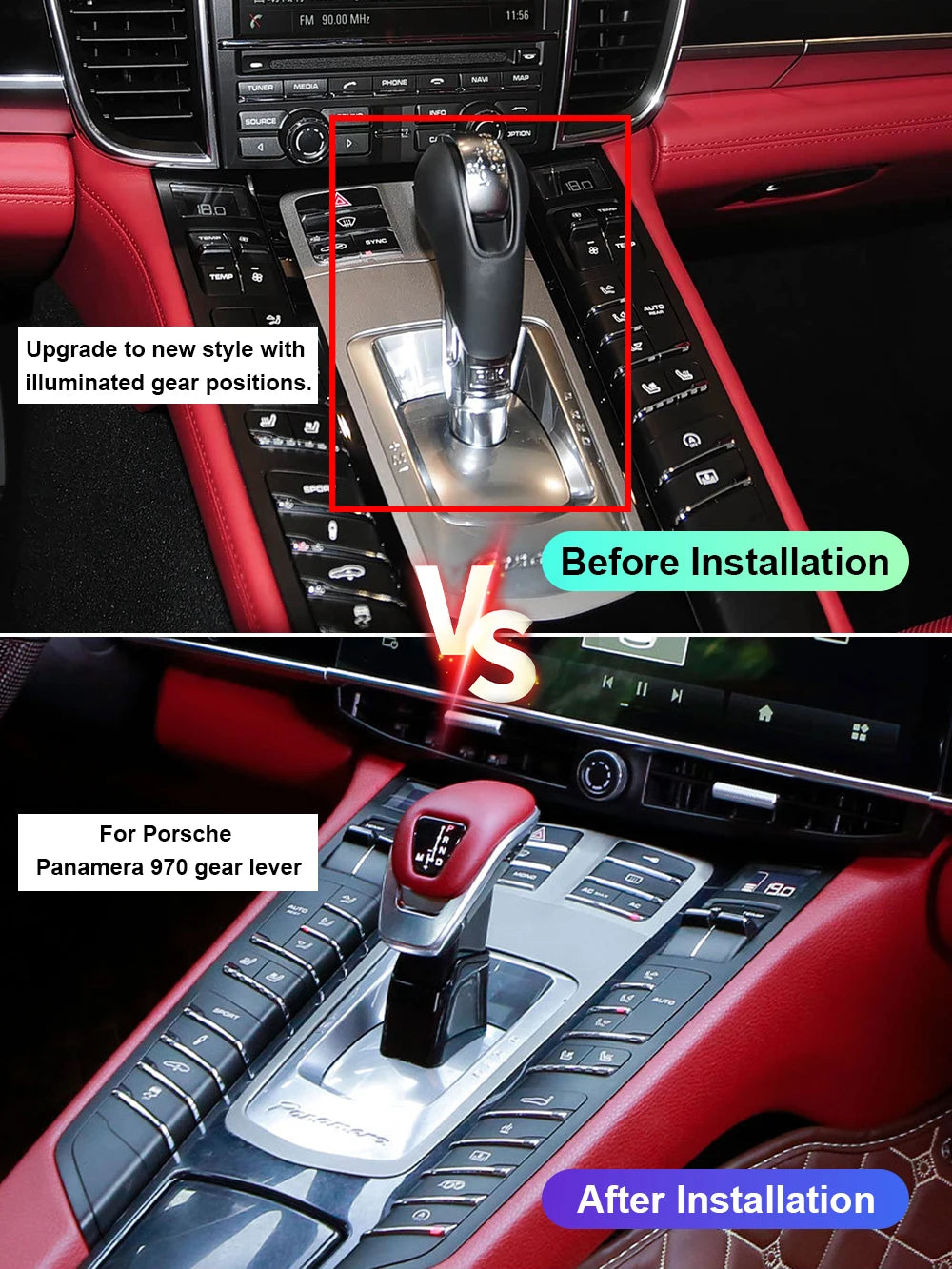For Porsche Panamera 970 2010 - 2016 gear lever Gear Shifter Knob Updated to new version s
