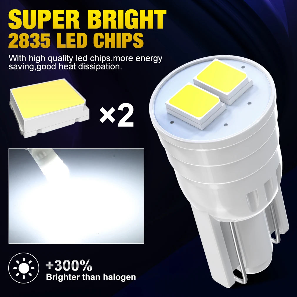 T10 W5W WY5W 168 194 192 2835 LED Car Wedge Bulbs Parking Lights Auto Signal Lamp Bulb Whi
