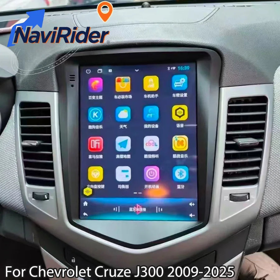 10.4" Screen Android 15 Multimedia Player For Chevrolet Cruze J300 2009-2025 Navigation Ca