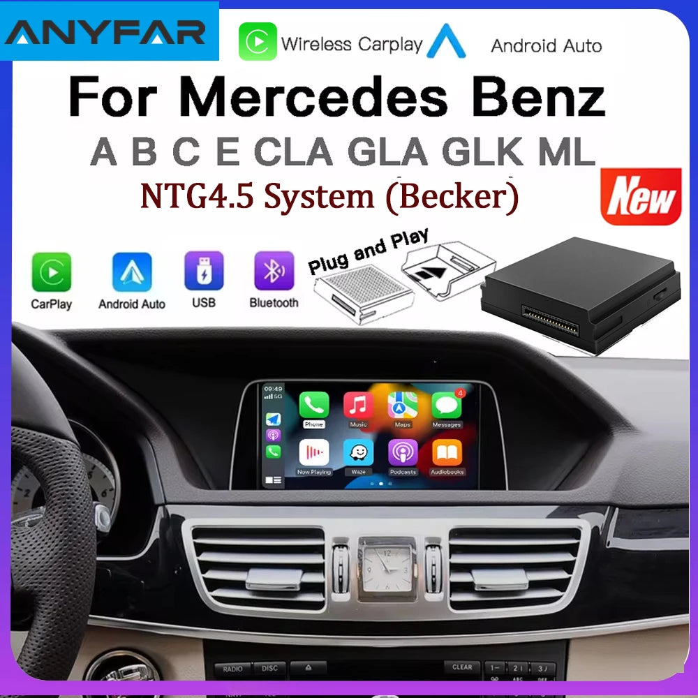 Wireless Carplay Suitable For Mercedes Benz A B C E CLA GLA GLK ML Sprinter NTG4.5 Becker