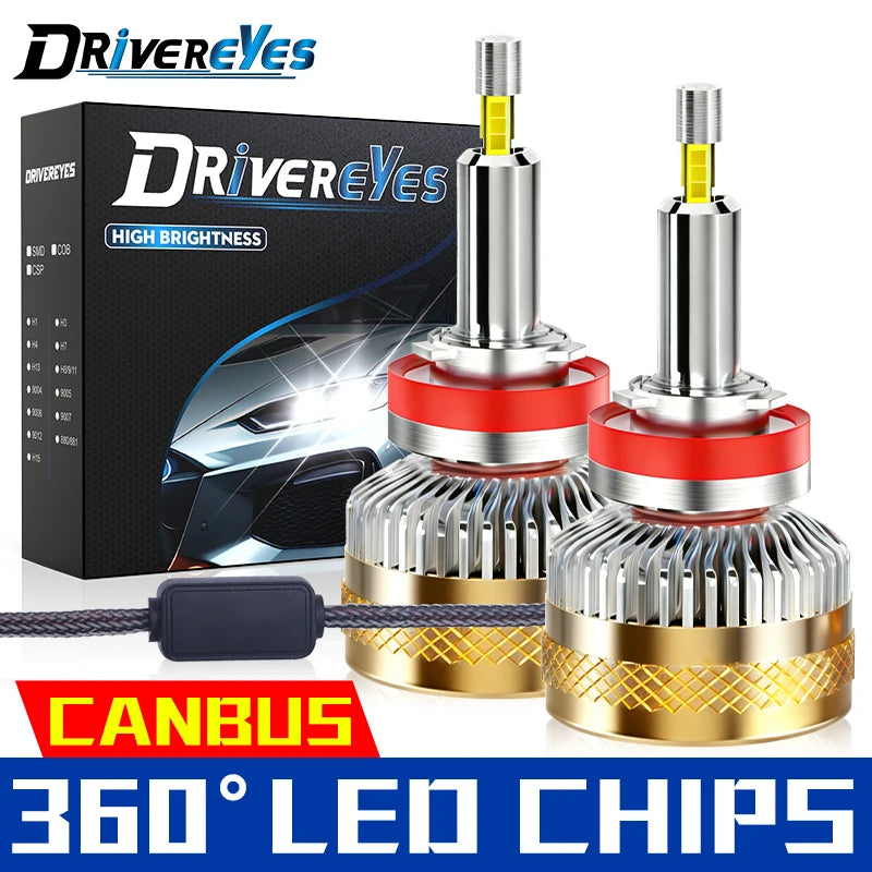 H4 LED Canbus 360 for Projector Lenses H7 H11 9005 HB3 9006 HB4 9012 HIR2 H8 H9 Turbo 4-Si