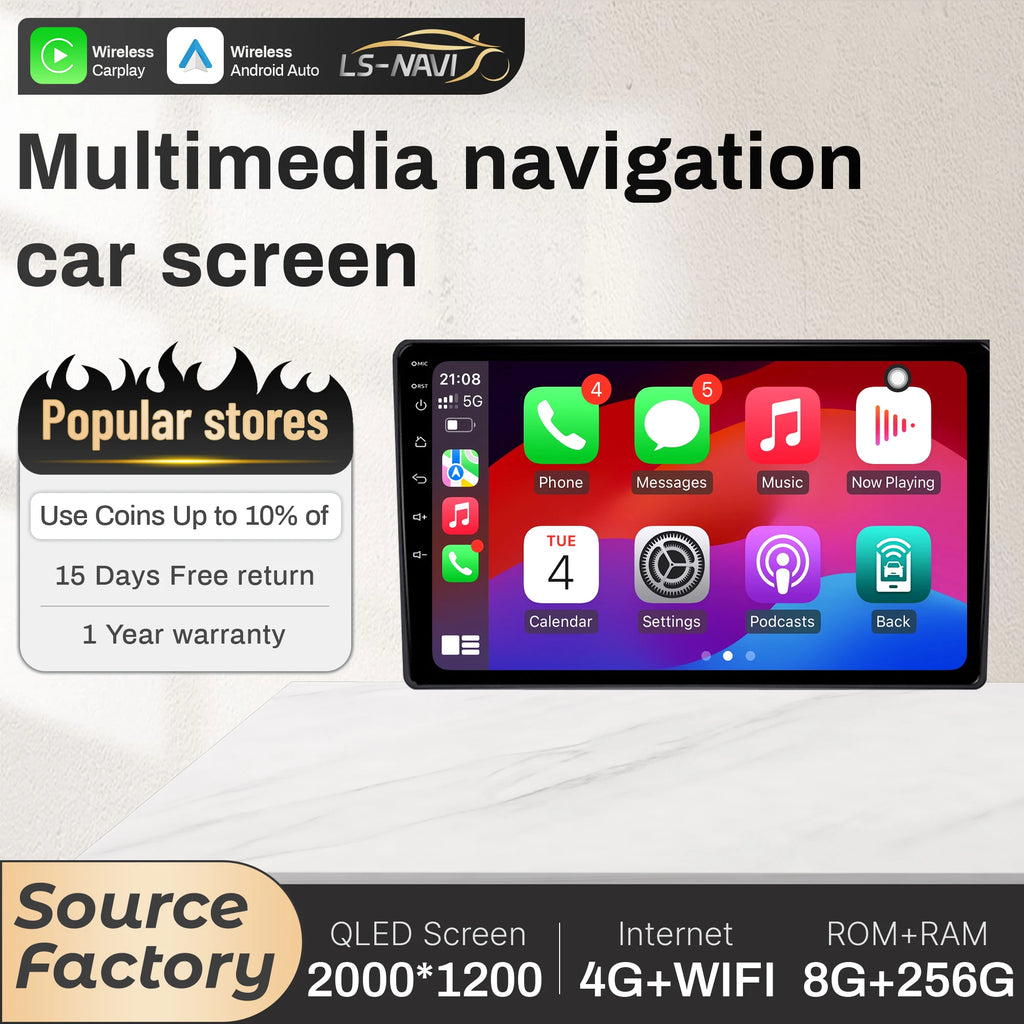 Car Radio For Honda Element YH 2002-2011 4G Wireless Bluetooth CarPlay Touch Head Unit Scr