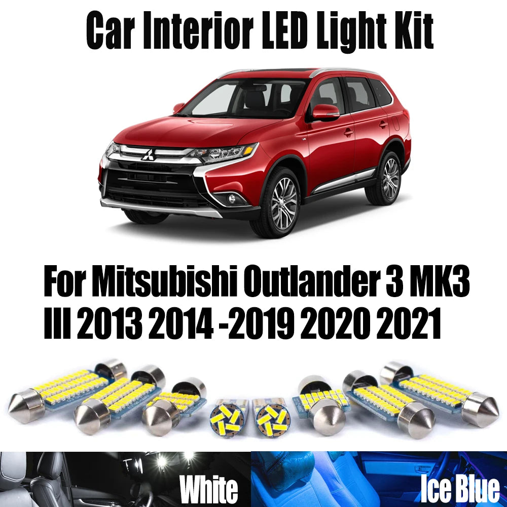 11-Piece LED Interior Light Kit for Mitsubishi Outlander 3 MK3 III 2014 -2019 - Canbus Dome Map Door Trunk Bulbs | AU...