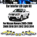 9-Piece LED Interior Light Kit for Nissan Navara 2005- 2011 - Canbus Dome Map Door Trunk Bulbs | AUTOKITSHOP