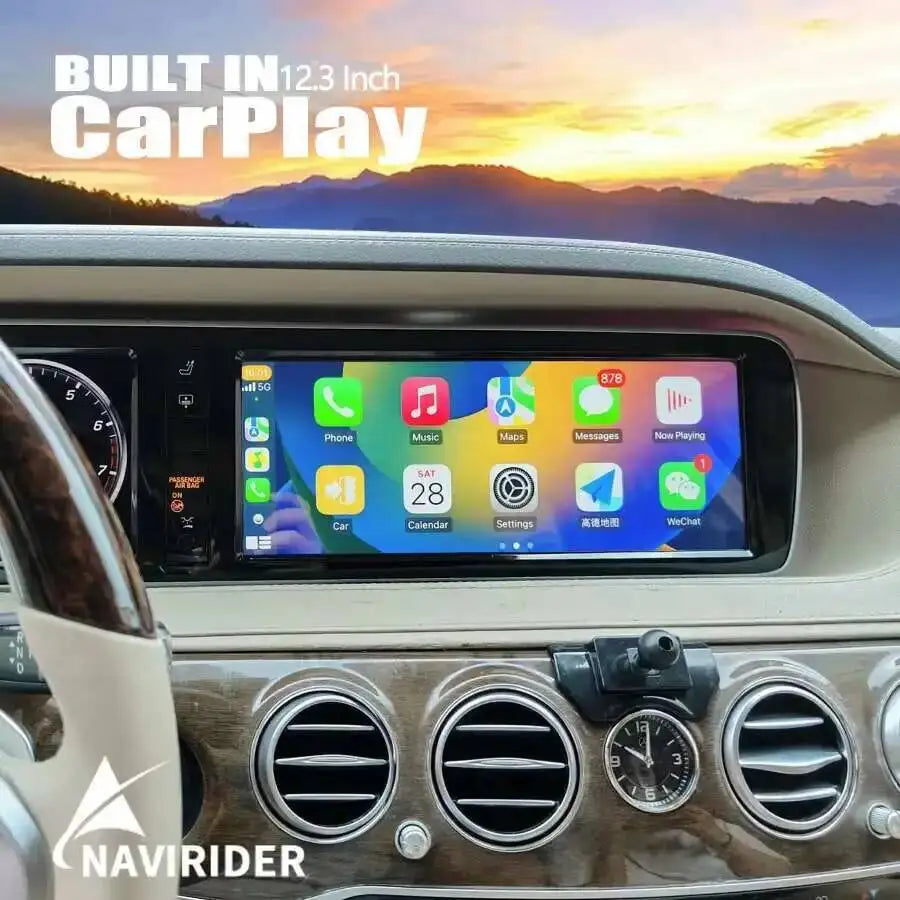 12.3inch Android 15 CarPlay Touch Screen Car Video Player For Mercedes Benz S-Class W221 W