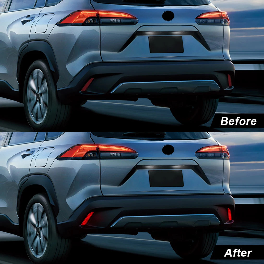 LED Rear Bumper Reflector Light For Toyota Corolla Cross 2020 2021 Car Strop Brake Warning | AUTOKITSHOP