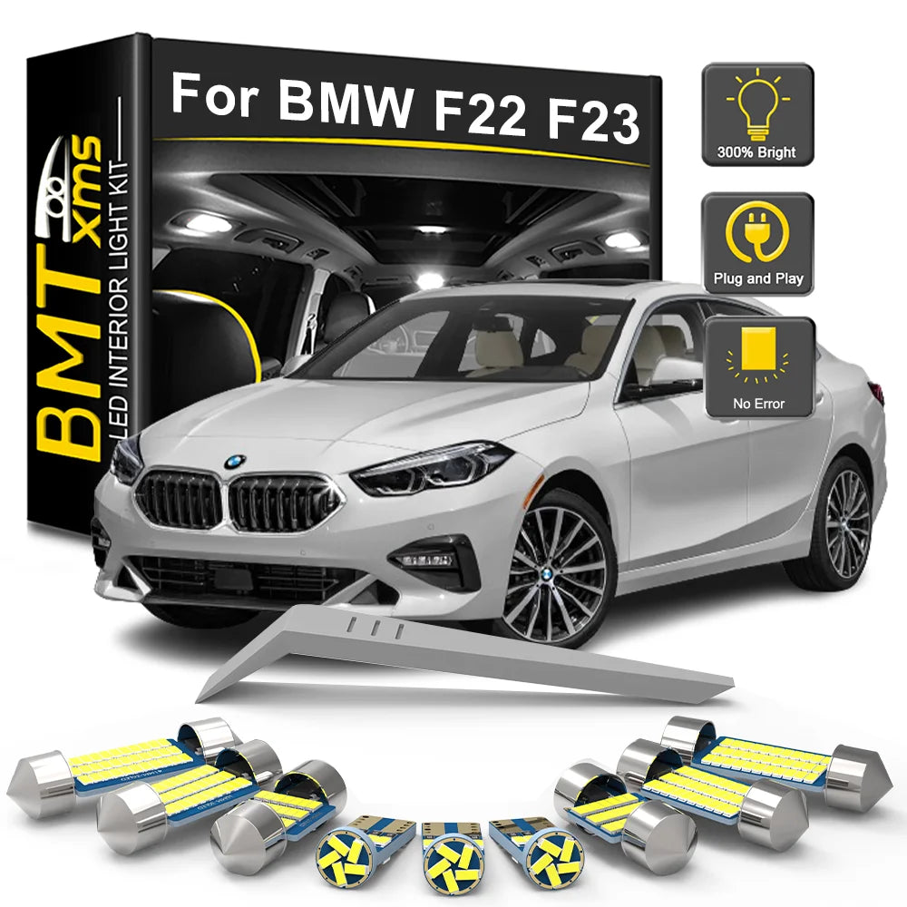 5-Piece LED Interior Light Kit for BMW 2 Series F22 F23 Coupe 218 220 225 228 230 235 - Canbus Error-Free Bulbs | AUT...