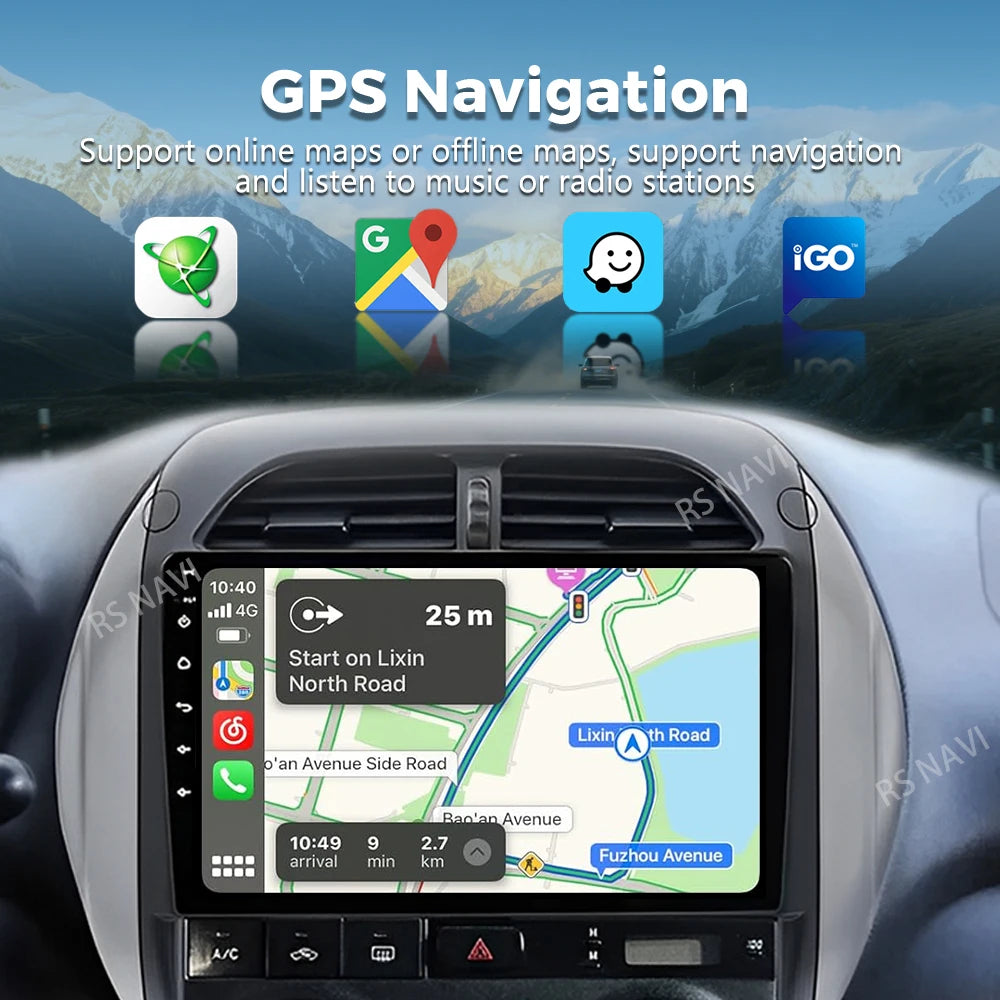 Android 16 For Toyota RAV4 2 CA20 CA20W XA20 2003 - 2005 2K QLED Stereo Car Radio Multimed