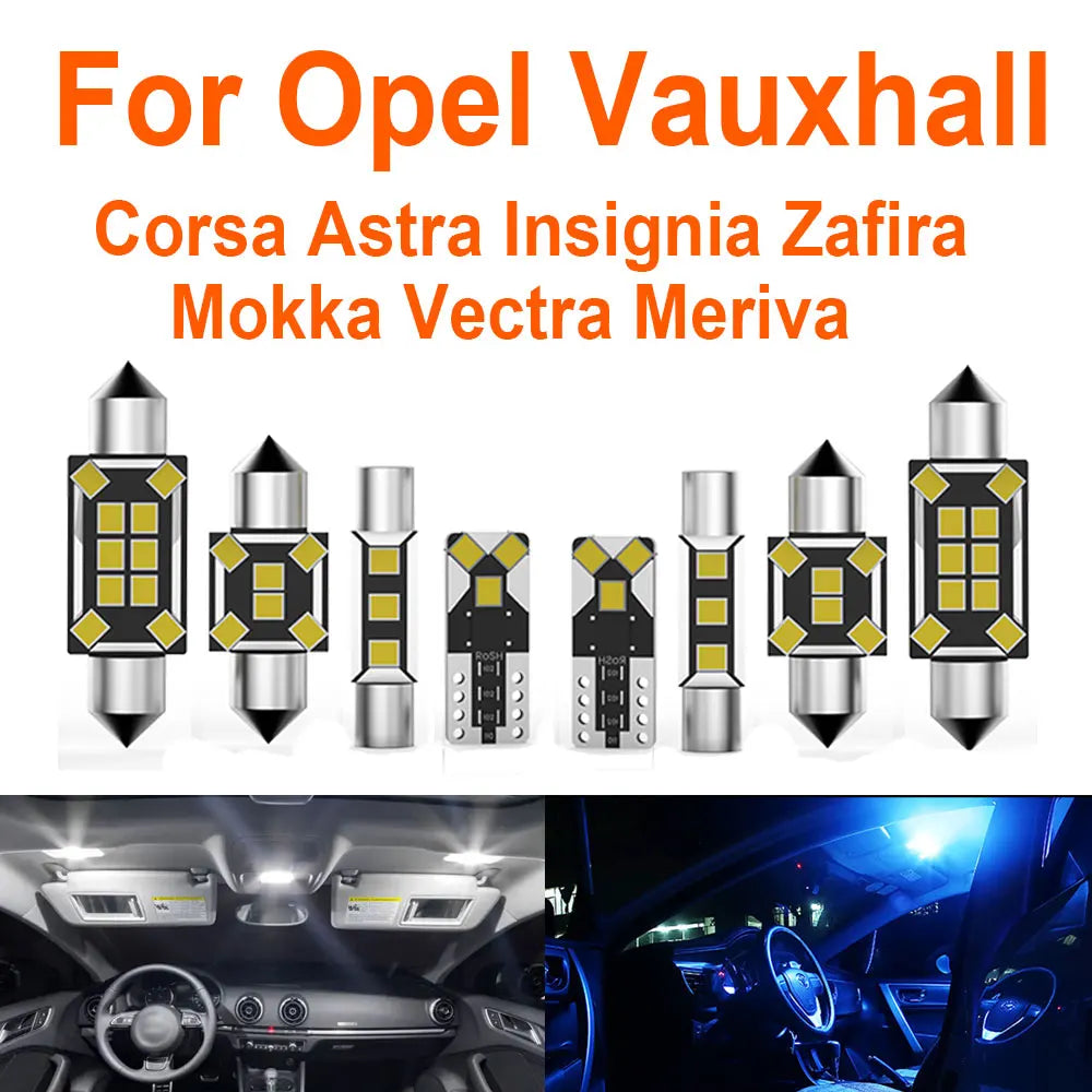 LED Interior Light Kit for Opel Vauxhall Corsa D E Astra G H J K Mokka Insignia Vectra Zafira A B C Meriva Signum Agi...